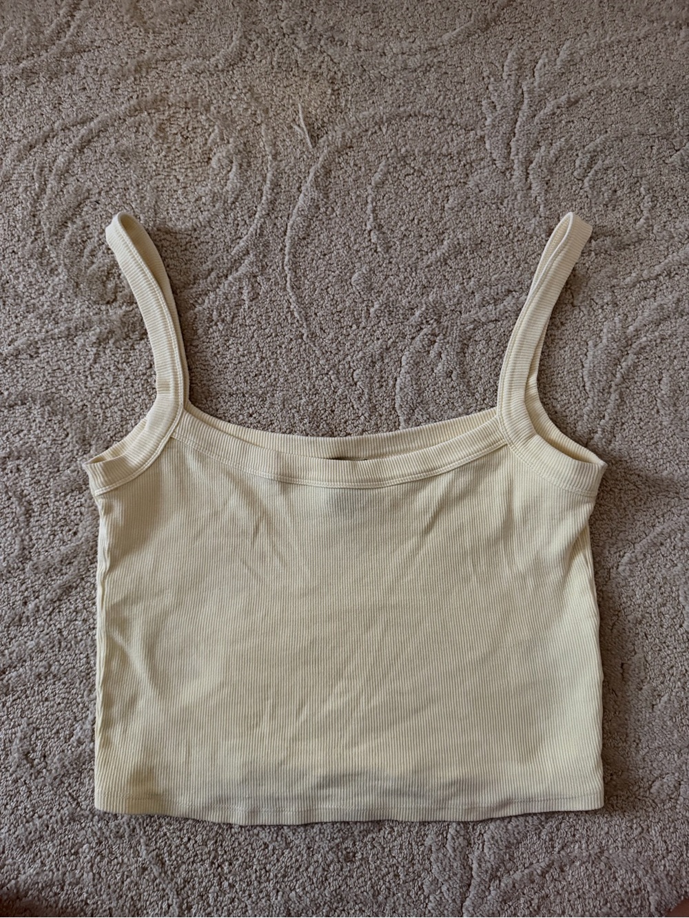 BDG Ribbed Butter Yellow Crop Tank
